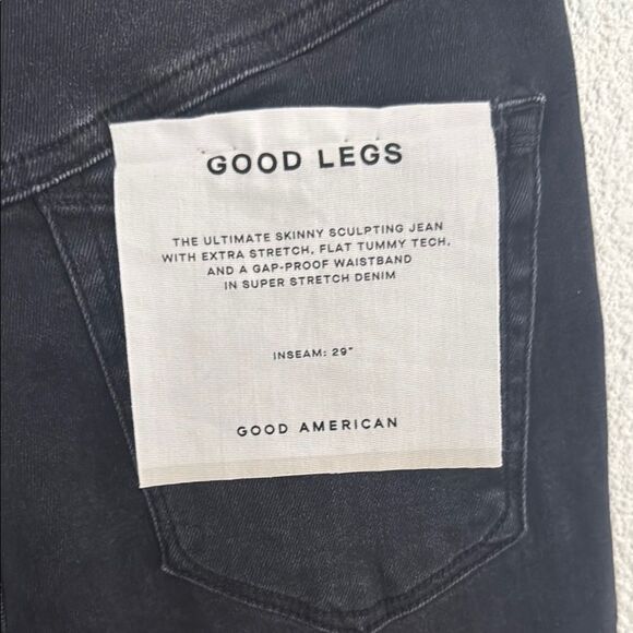 Good American- Good Legs-skinny sculpting blackWash Skinny Jeans- Size 6-12 - Picture 7 of 8